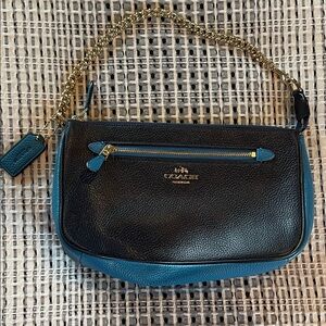 Coach Nolita color block wristlet Black and Blue Bag